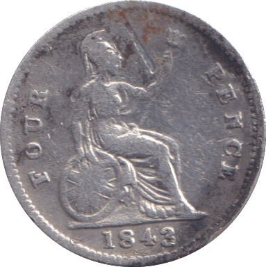1843 FOURPENCE ( GF ) - FOURPENCE - Cambridgeshire Coins