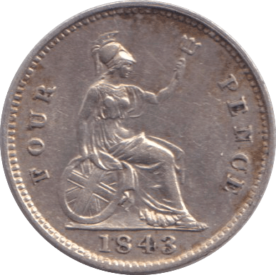 1843 FOURPENCE ( GVF ) - FOURPENCE - Cambridgeshire Coins