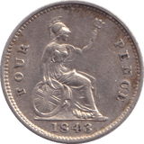 1843 FOURPENCE ( GVF ) - FOURPENCE - Cambridgeshire Coins