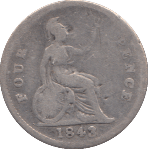 1843 FOURPENCE ( NF ) - FOURPENCE - Cambridgeshire Coins