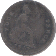 1843 FOURPENCE ( NF ) - FOURPENCE - Cambridgeshire Coins