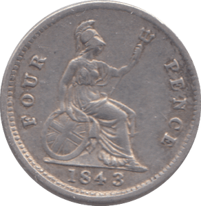 1843 FOURPENCE ( VF ) - FOURPENCE - Cambridgeshire Coins