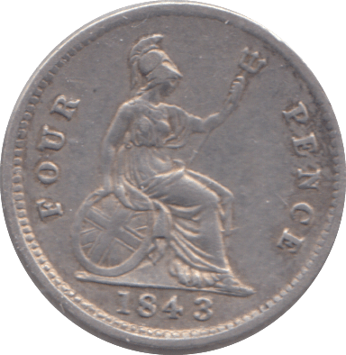 1843 FOURPENCE ( VF ) - FOURPENCE - Cambridgeshire Coins