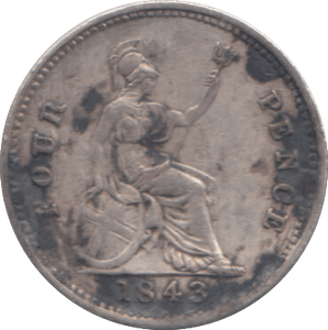 1843 FOURPENCE ( VF ) - FOURPENCE - Cambridgeshire Coins