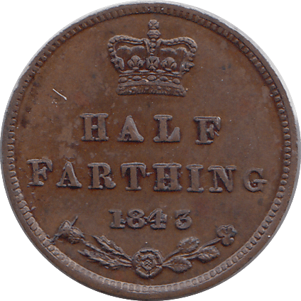1843 HALF FARTHING ( AUNC ) - Half Farthing - Cambridgeshire Coins