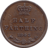 1843 HALF FARTHING ( AUNC ) - Half Farthing - Cambridgeshire Coins