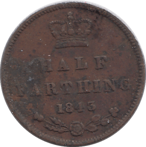 1843 HALF FARTHING F66 ( FINE ) - HALF FARTHING - Cambridgeshire Coins