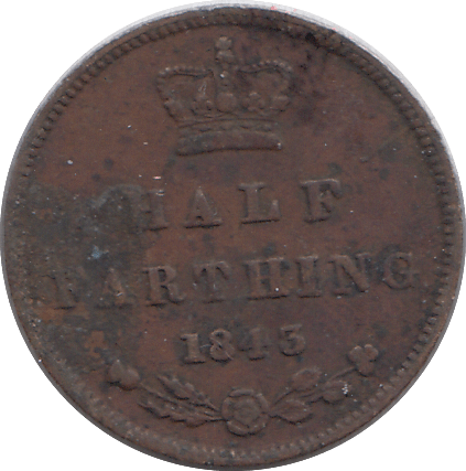 1843 HALF FARTHING F66 ( FINE ) - HALF FARTHING - Cambridgeshire Coins
