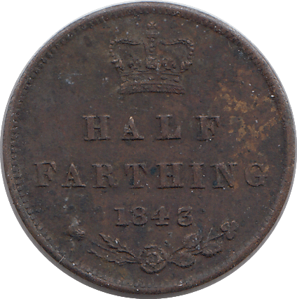 1843 HALF FARTHING F69 ( FINE ) - HALF FARTHING - Cambridgeshire Coins
