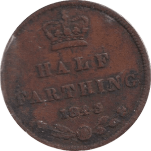 1843 HALF FARTHING ( FINE ) - HALF FARTHING - Cambridgeshire Coins