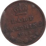 1843 HALF FARTHING ( FINE ) - HALF FARTHING - Cambridgeshire Coins