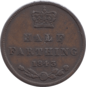1843 HALF FARTHING ( GF ) 1 - Half Farthing - Cambridgeshire Coins