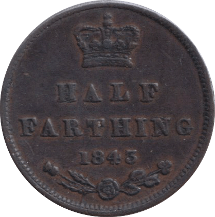 1843 HALF FARTHING ( GVF ) - HALF FARTHING - Cambridgeshire Coins