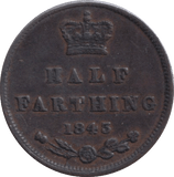 1843 HALF FARTHING ( GVF ) - HALF FARTHING - Cambridgeshire Coins