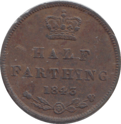 1843 HALF FARTHING ( GVF ) - HALF FARTHING - Cambridgeshire Coins