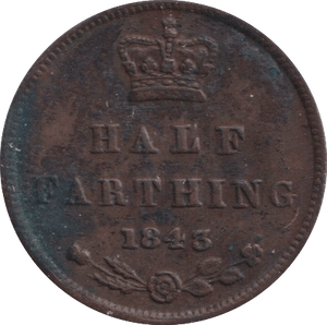 1843 HALF FARTHING ( VF ) - HALF FARTHING - Cambridgeshire Coins
