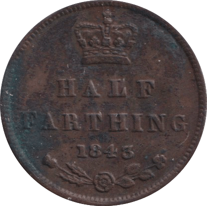 1843 HALF FARTHING ( VF ) - HALF FARTHING - Cambridgeshire Coins