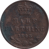 1843 HALF FARTHING ( VF ) - HALF FARTHING - Cambridgeshire Coins