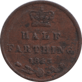 1843 HALF FARTHING ( VF ) - HALF FARTHING - Cambridgeshire Coins