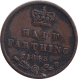 1843 HALF FARTHING ( VF ) - HALF FARTHING - Cambridgeshire Coins