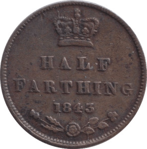1843 HALF FARTHING ( VF ) - HALF FARTHING - Cambridgeshire Coins
