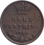 1843 HALF FARTHING ( VF ) - HALF FARTHING - Cambridgeshire Coins