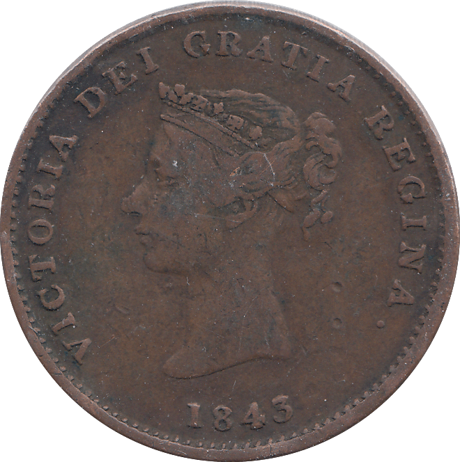 1843 HALF PENNY NEW BRUNSWICK - WORLD COINS - Cambridgeshire Coins