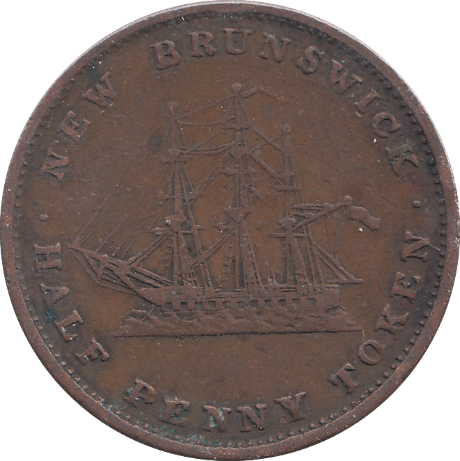 1843 HALF PENNY NEW BRUNSWICK - WORLD COINS - Cambridgeshire Coins