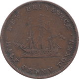 1843 HALF PENNY NEW BRUNSWICK - WORLD COINS - Cambridgeshire Coins
