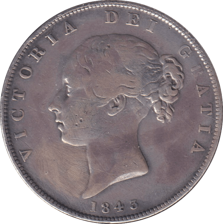 1843 HALFCROWN ( GF ) - HALFCROWN - Cambridgeshire Coins