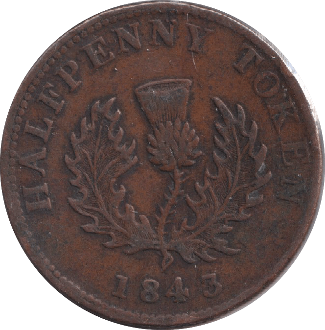 1843 HALFPENNY - HALFPENNY - Cambridgeshire Coins