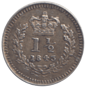 1843 MAUNDY THREE HALFPENCE ( AUNC ) - MAUNDY THREEPENCE - Cambridgeshire Coins