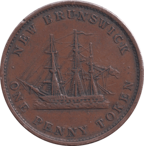 1843 NEW BRUNSWICK PENNY TOKEN - PENNY TOKEN - Cambridgeshire Coins