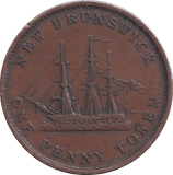 1843 NEW BRUNSWICK PENNY TOKEN - PENNY TOKEN - Cambridgeshire Coins
