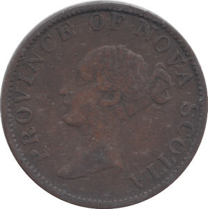 1843 NOVA SCOTIA HALF PENNY - WORLD COINS - Cambridgeshire Coins