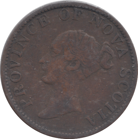 1843 NOVA SCOTIA HALF PENNY - WORLD COINS - Cambridgeshire Coins