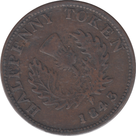 1843 NOVA SCOTIA HALF PENNY - WORLD COINS - Cambridgeshire Coins