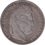 1843 SILVER 5 FRANCS FRANCE - SILVER WORLD COINS - Cambridgeshire Coins