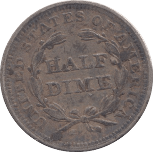 1843 SILVER HALF DIME USA - SILVER WORLD COINS - Cambridgeshire Coins
