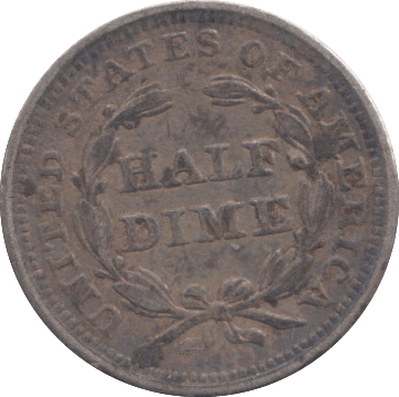 1843 SILVER HALF DIME USA - SILVER WORLD COINS - Cambridgeshire Coins