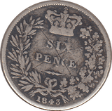 1843 SIXPENCE ( FAIR ) - SIXPENCE - Cambridgeshire Coins