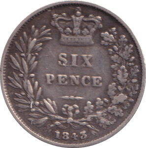 1843 SIXPENCE ( GF ) - SIXPENCE - Cambridgeshire Coins