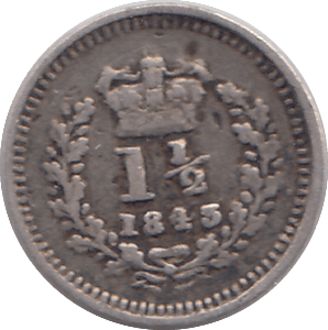 1843 THREE HALF PENCE F67 ( FINE ) - THREE HALF PENCE - Cambridgeshire Coins