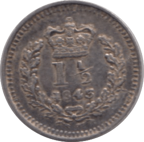 1843 THREE HALFPENCE ( EF ) - THREE HALF PENCE - Cambridgeshire Coins