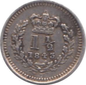 1843 THREE HALFPENCE ( GVF ) - THREE HALF PENCE - Cambridgeshire Coins