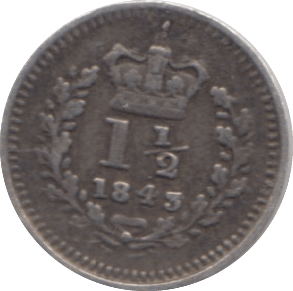 1843 THREE HALFPENCE ( VF ) - THREE HALF PENCE - Cambridgeshire Coins