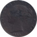 1844 FARTHING ( FINE ) - FARTHING - Cambridgeshire Coins