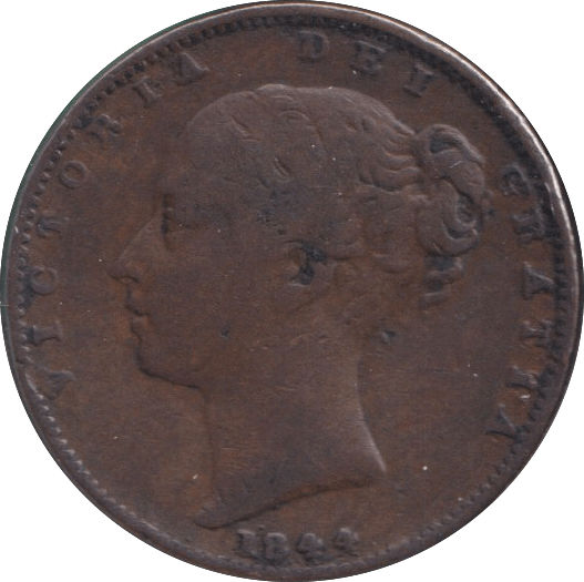 1844 FARTHING ( FINE ) - FARTHING - Cambridgeshire Coins