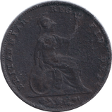 1844 FARTHING ( FINE ) - FARTHING - Cambridgeshire Coins