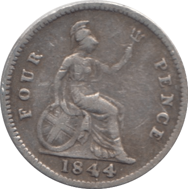 1844 FOURPENCE ( FINE ) - Fourpence - Cambridgeshire Coins